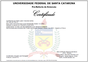 72 hours Extension couse of human figure drawing Federal University of Santa Catarina